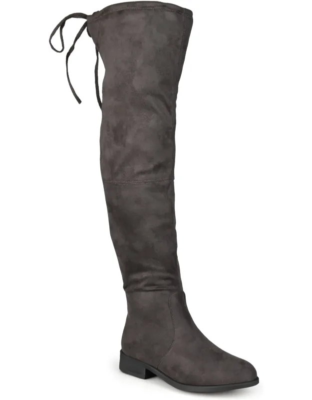 Journee Mount Boot With Back-tie Accent And Stacked Heel