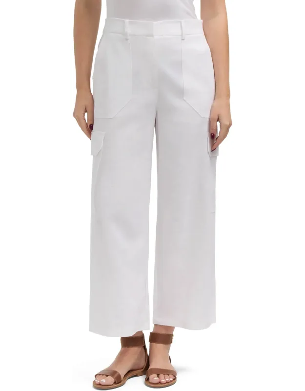 Linen Cargo Wide Leg Pants