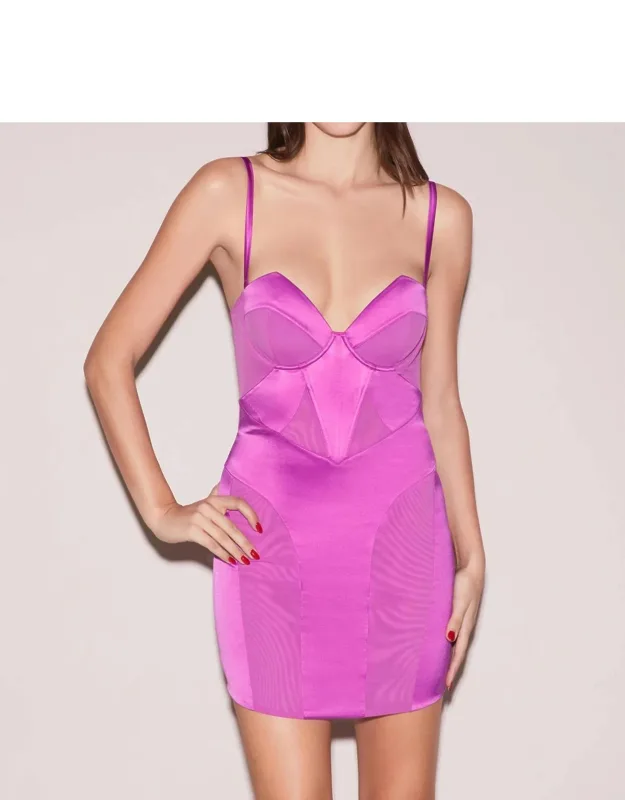 Silk & Mesh Bustier Dress