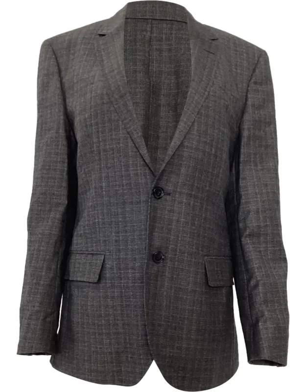 Plaid Single-breasted Blazer In Wool