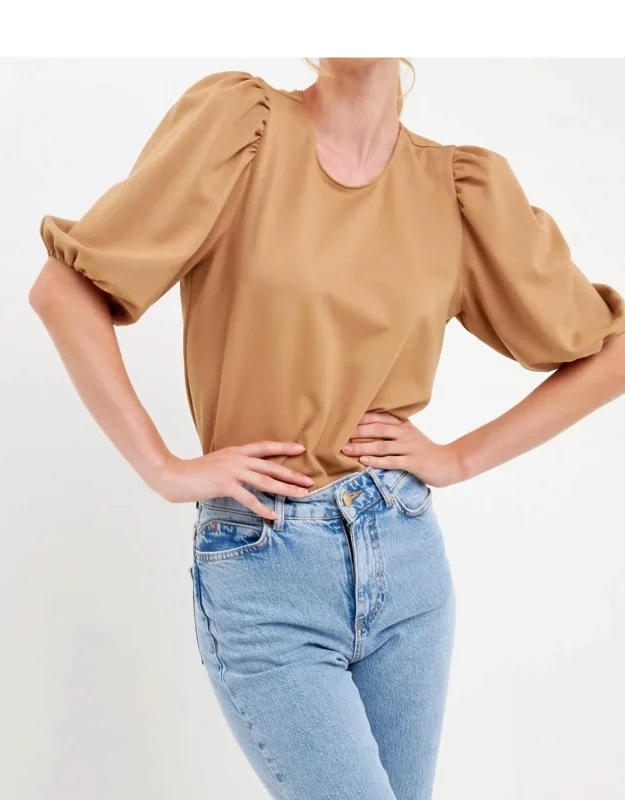 Macie Ponte Puff Sleeve Top