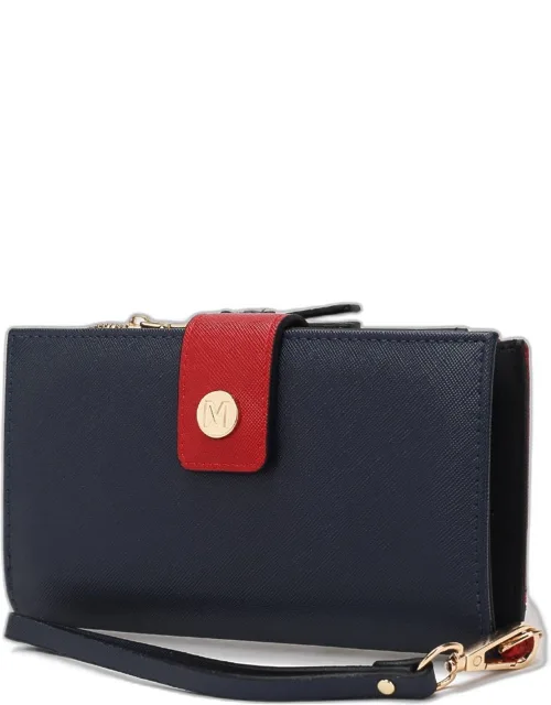 Mkf Collection Solene Vegan Leather Wristlet Wallet With Top Zipper Closure And Adjustable Strap
