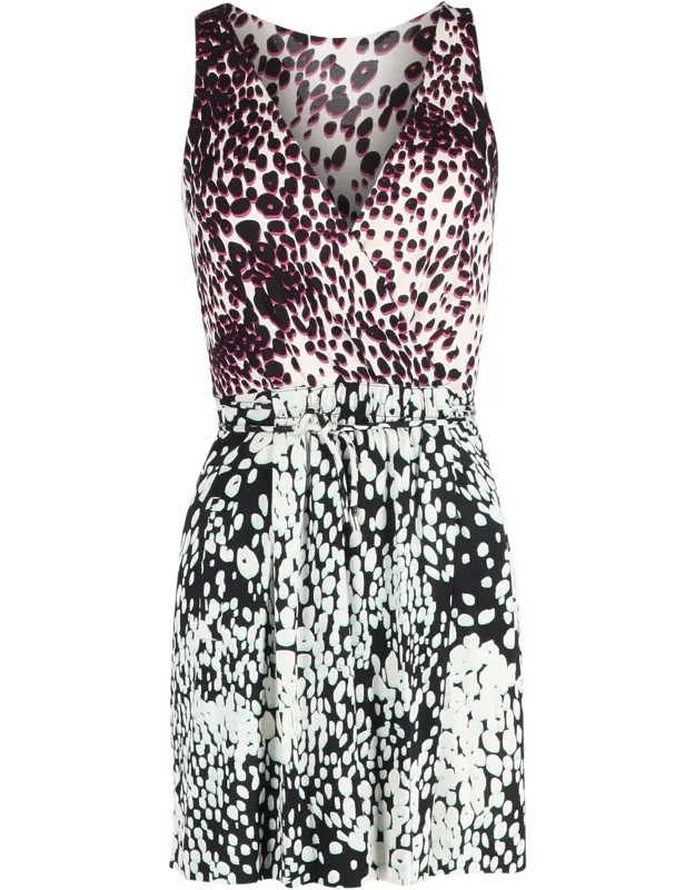 Mini Printed V-neck Dress