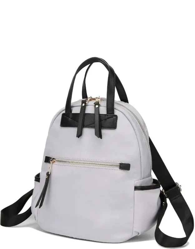 Greer Nylon Backpack With Multiple Pockets