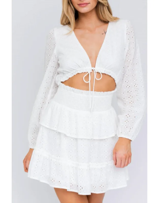 Eyelet Mini Dress