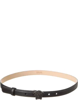Medusa Crystal Leather Belt