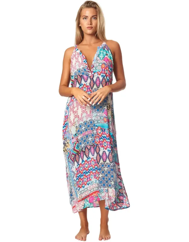 Nikki Medium Length Dress - 100% Viscose Silk