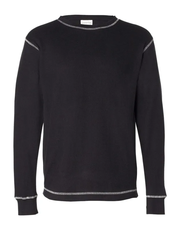 Vintage Thermal Long Sleeve T-shirt - 5 Oz. Cotton, Contoured Bottom Hem