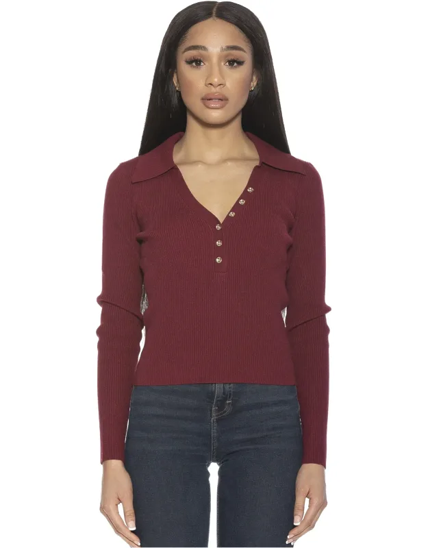 Ribbed Polo Top