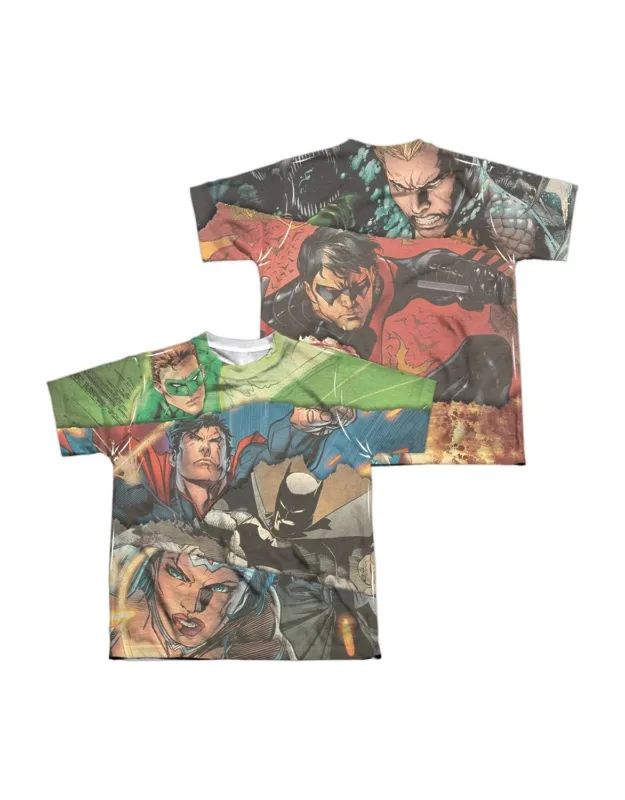 Justice League Of America Torn Short Sleeve Poly Crew Tee - Stylish For Everyday Wear