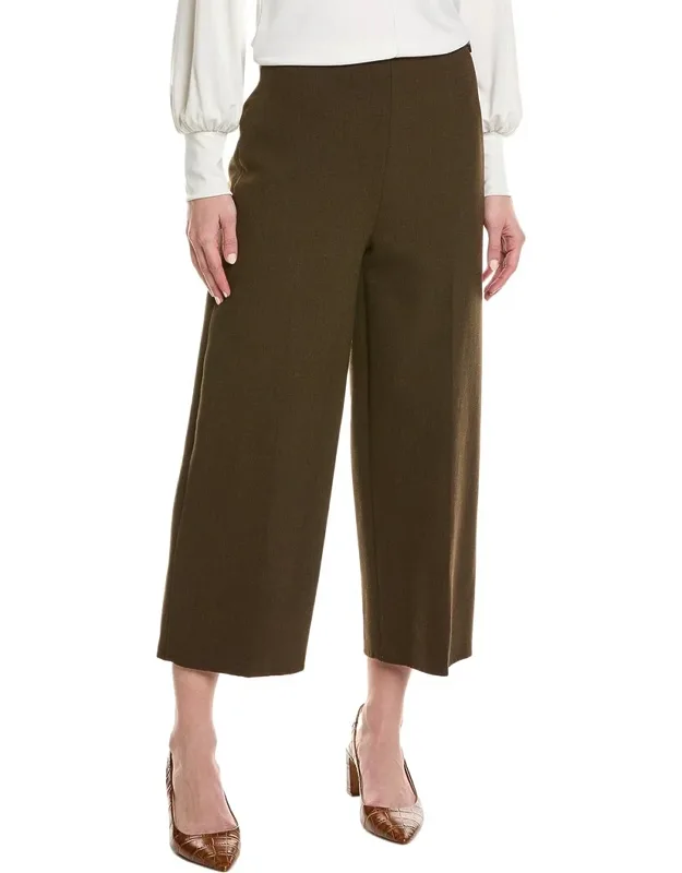Crop Wide Leg Wool-blend Pants