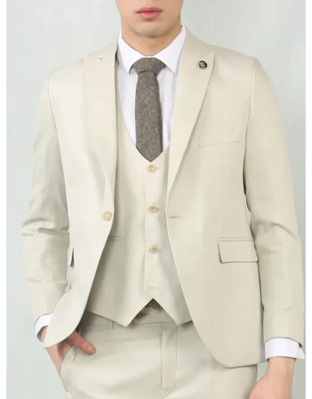 3 Piece Suit Tailored Fit Premium Fabric & Textured Finish, Thoughtful Details & Fine Craftsmanship