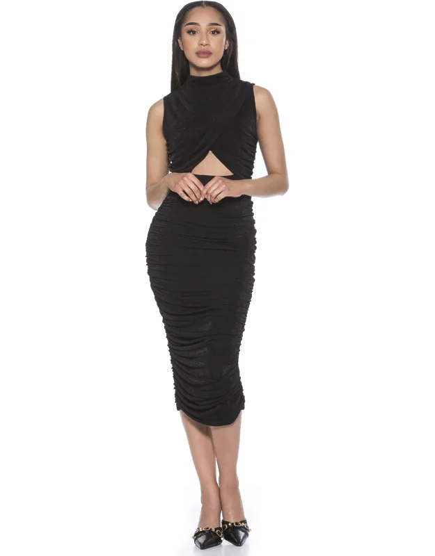 Khloe Dress With Mock Neckline And Ruching