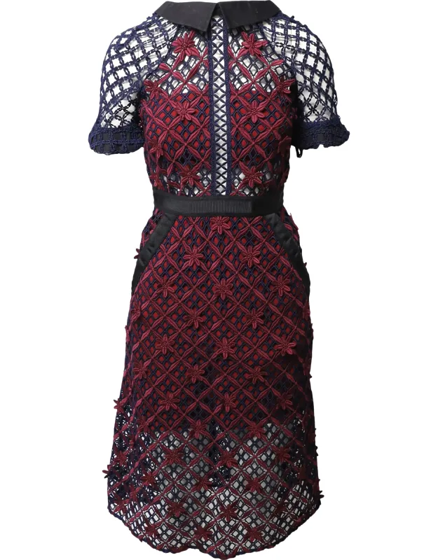 Floral Grid Midi Dress