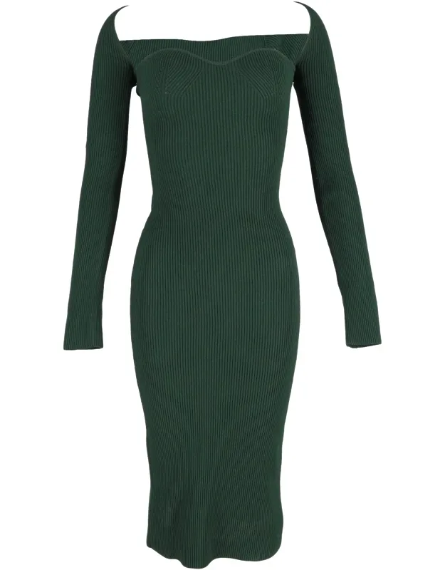 Ribbed-knit Midi Dress