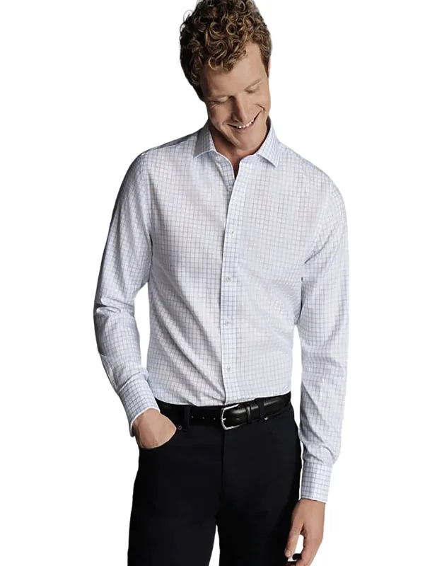 Non-iron Clifton Weave Check Cutaway Slim Fit Shirt