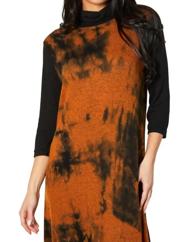 Marble Wash Turtleneck Dress