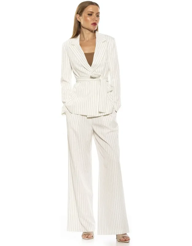 Olya Belted Blazer With 75% Polyester And Hand Wash