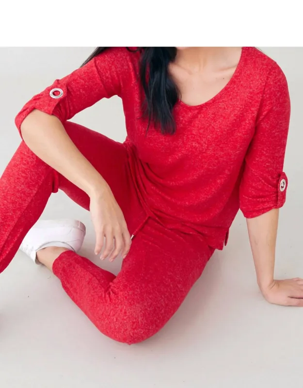 Soft Stretch Roll Sleeve Top