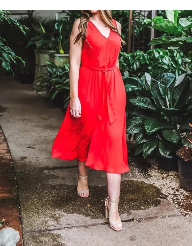 Riley V-neck Pleated Maxi Dress