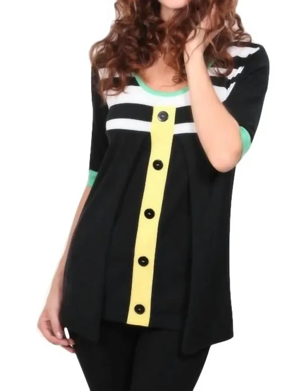 Button-accent Twist Top