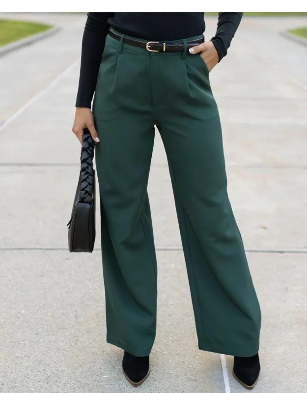 Pocketed Wide Leg Pants