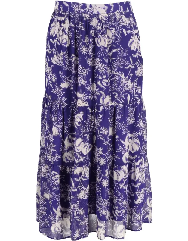 Uria Floral Print Tiered Skirt