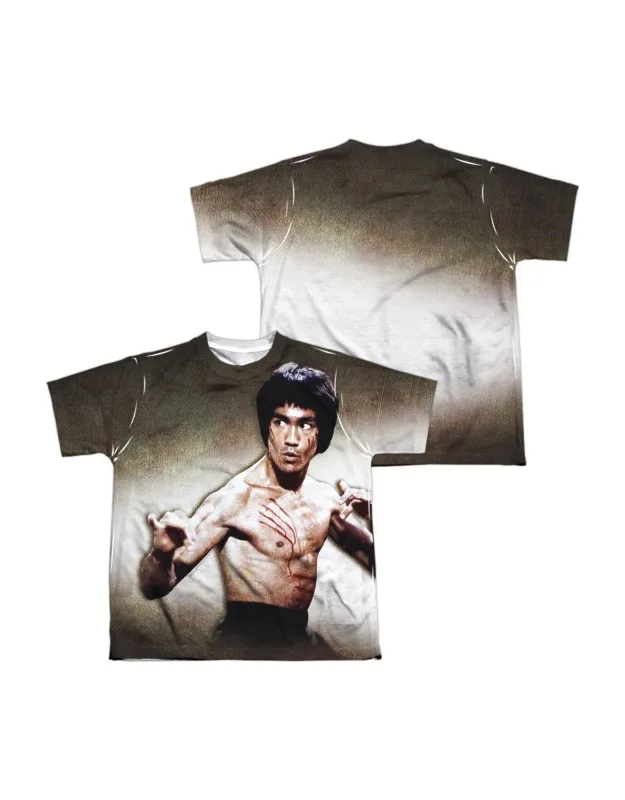 Bruce Lee Scratched Short Sleeve Poly Crew T-shirt, Stylish For Everyday Wear