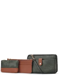 Muriel Vegan Leather Crossbody Bag With Card Holder And Small Pouch 3 Pieces