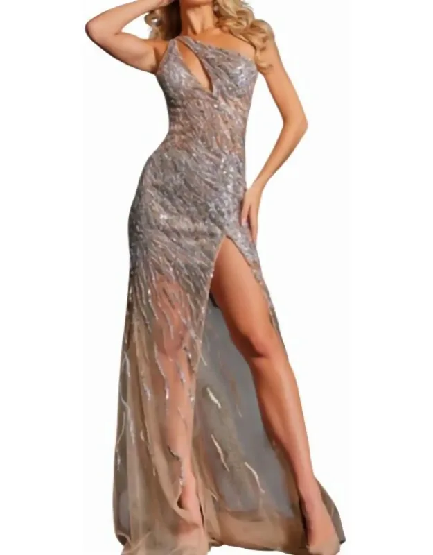 One Shoulder Sequin Dress