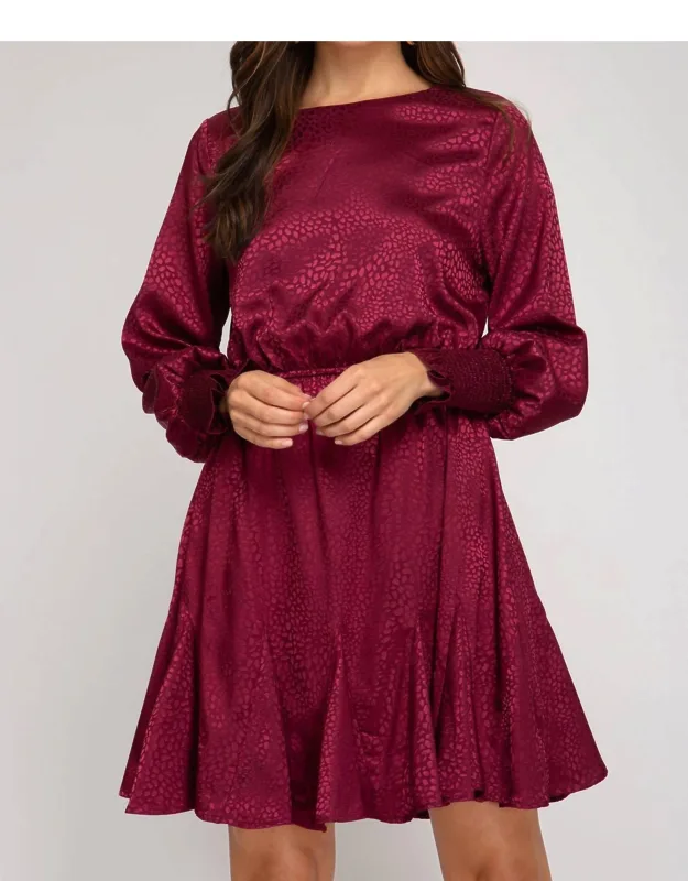 Animal Jacquard Godet Dress