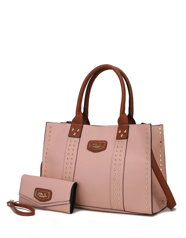 Davina Vegan Leather Tote Bag With Wallet