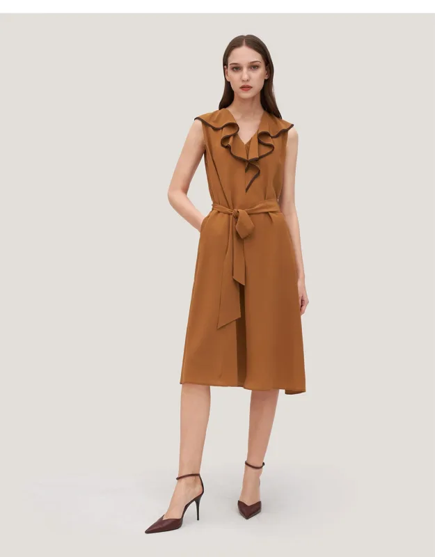 V-neck Sleeveless Silk Dress