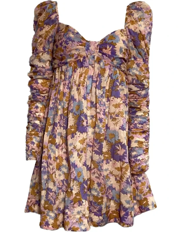 Floral Print Ruched Mini Dress