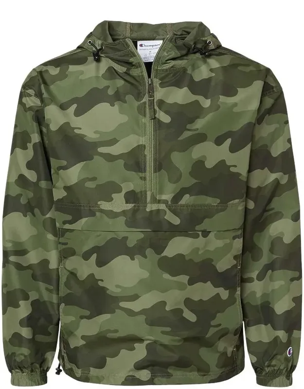 Packable Quarter-zip Jacket - Wind- And Water-resistant, Adjustable Waist Drawcord