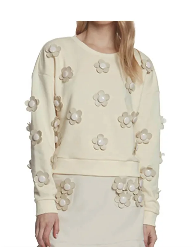 Flower Applique Sweatshirt