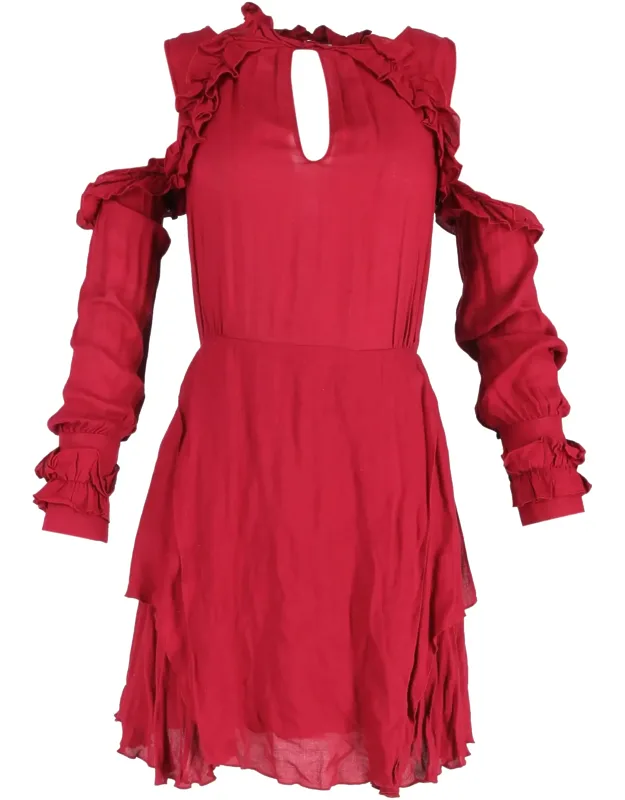 Ruffle Mini Cold Shoulder Dress