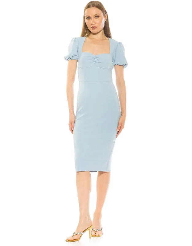 Micaela Dress With Puff Sleeves And Sweetheart Neckline