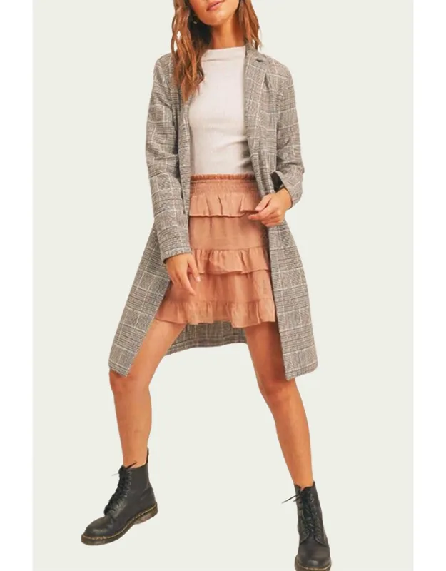 Checked Long Coat