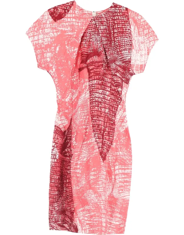 Printed Knee-length Short Sleeve Dress