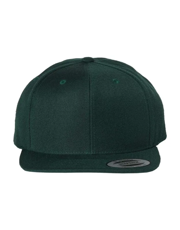 _flat Bill Snapback Cap With Green Undervisor_