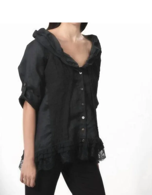 Lace-trim Faux Layered Cardigan