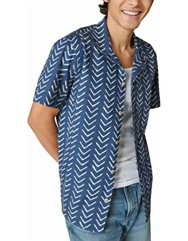 Printed Short Sleeve Camp Collar Shirt