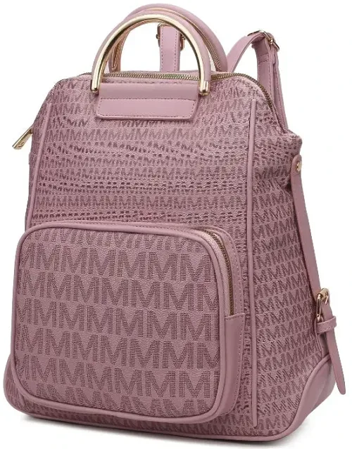 Jules M Logo Vegan Leather Backpack