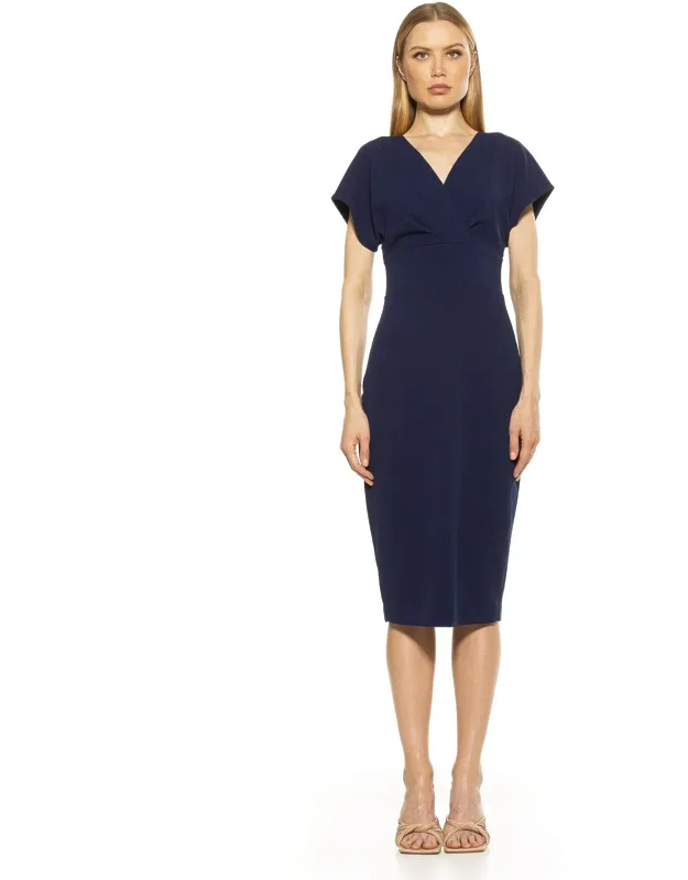 Naomi V Neck Dress Surplice Neckline, Short Sleeves