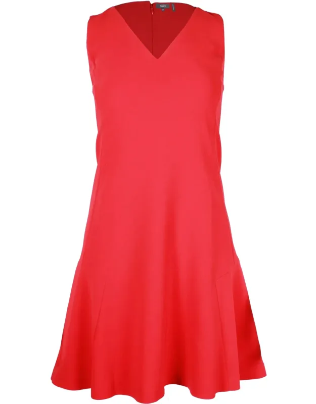 V-neck Sleeveless Crepe Short Dress