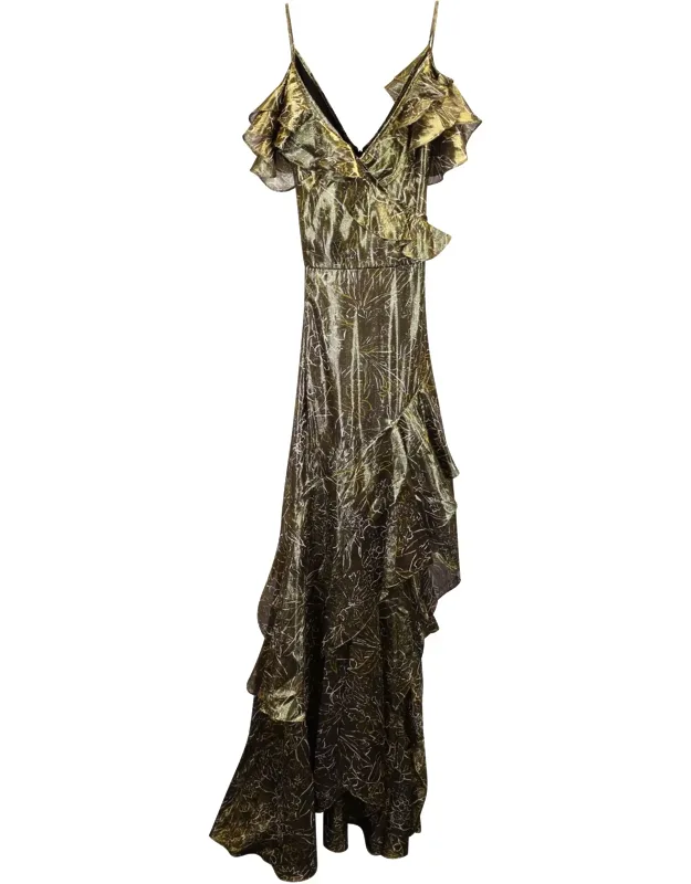 V-neck Ruffled Dress