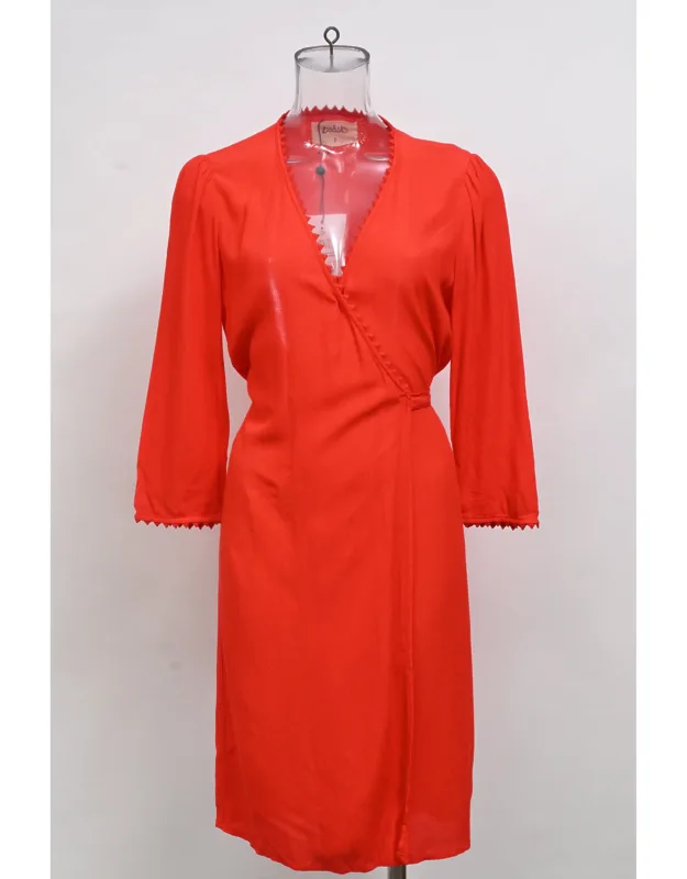 Wrap Knee Length Dress