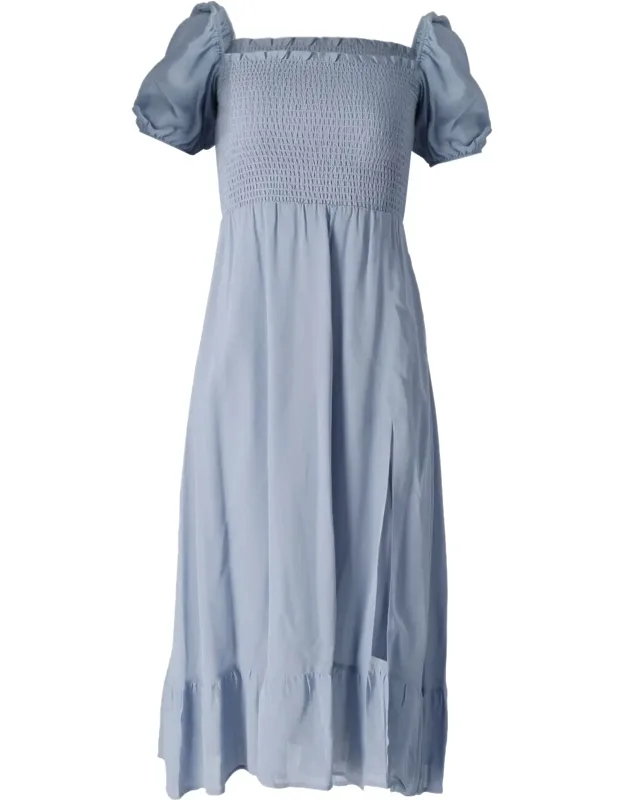 Smocked Puff Sleeve Dress