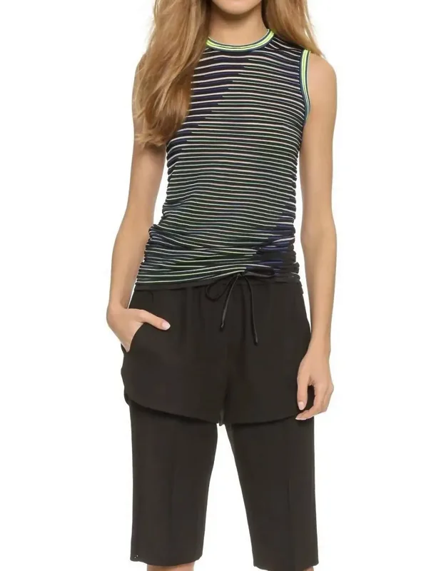 Twisted Graphic Stripe Tank Top